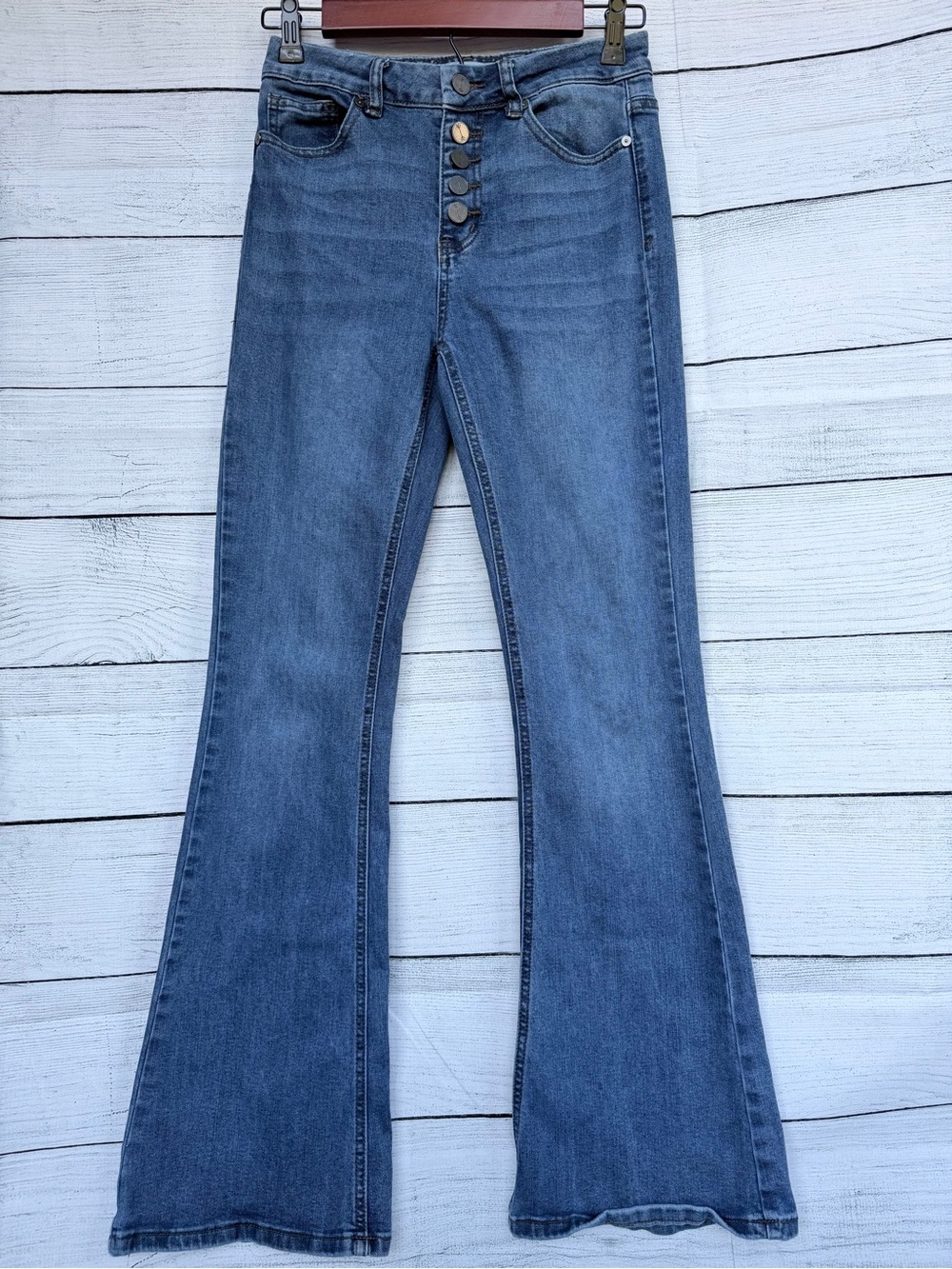 Banjara High Rise Button Fly Flare Denim Jeans 3 / 25 #112